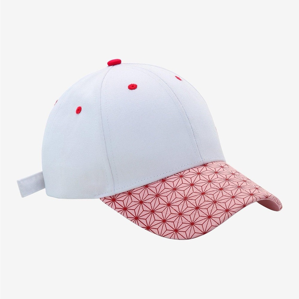 White and Pink Demon Slayer Nezuko adjustable dad cap